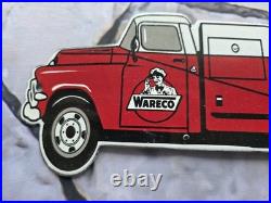 Vintage Wareco Auto And Tire Service Porcelain Sign 12×5