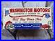 Vintage-Washington-Motors-Used-Cars-Porcelain-Sign-Motor-Oil-Auto-Sales-10x4-5-01-et