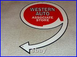 Vintage Western Auto Associate Store 12 Metal Car Parts Figure 9 Die-cut Sign