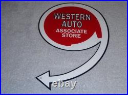 Vintage Western Auto Associate Store 12 Metal Car Parts, Gasoline & Oil Sign
