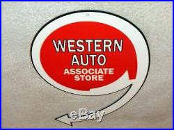 Vintage Western Auto Associate Store 12 Metal Car Parts, Gasoline & Oil Sign