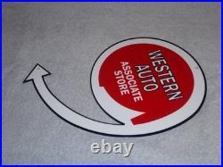 Vintage Western Auto Associate Store 12 Metal Car Parts, Gasoline & Oil Sign