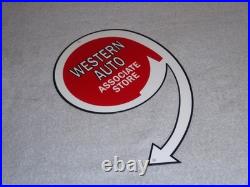 Vintage Western Auto Associate Store 12 Metal Car Parts, Gasoline & Oil Sign