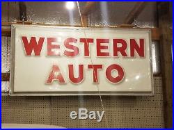 Vintage Western Auto Collectible Sign Very Rare Very Large