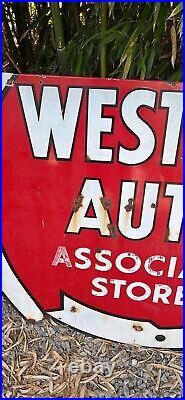 Vintage Western Auto Porcelain Neon Sign Face