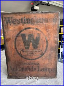 Vintage Westinghouse Mazda Automobile Lamp Display Cabinet With Original Boxes
