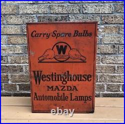 Vintage Westinghouse Mazda Automobile Lamps Store Display Cabinet Sign