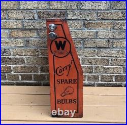 Vintage Westinghouse Mazda Automobile Lamps Store Display Cabinet Sign