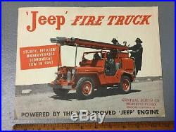 Vintage Willys Jeep Firetruck Brochure CJ2a