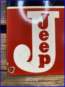 Vintage Willys Jeep Sales & Service Motor Oil Porcelain Gas Pump Station Sign