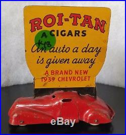 Vintage Wyandotte Roi-Tan Sophie Tucker 1939 Cigar Advertising Car Sign Chevy