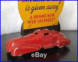 Vintage Wyandotte Roi-Tan Sophie Tucker 1939 Cigar Advertising Car Sign Chevy
