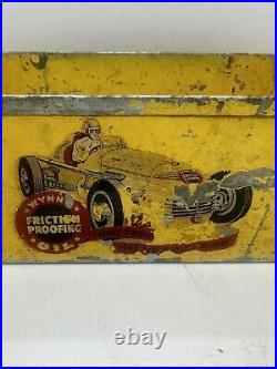 Vintage Wynn's Friction Proofing Display Sign, Race Car Oil Can Tool Tote Tray