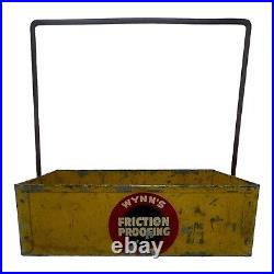 Vintage Wynn's Friction Proofing Display Sign, Race Car Oil Can Tool Tote Tray