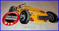 Vintage Wynn's Friction Proofing Oil? Race Car 12 Metal Enamel Gasoline Sign