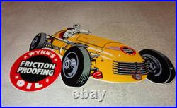 Vintage Wynn's Friction Proofing Oil? Race Car 12 Metal Enamel Gasoline Sign