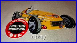 Vintage Wynn's Friction Proofing Oil? Race Car 12 Metal Enamel Gasoline Sign