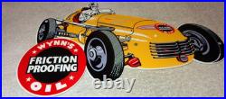 Vintage Wynn's Friction Proofing Oil? Race Car 12 Metal Enamel Gasoline Sign