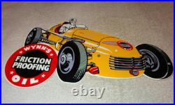 Vintage Wynn's Friction Proofing Oil? Race Car 12 Metal Enamel Gasoline Sign