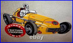 Vintage Wynn's Friction Proofing Oil? Race Car 12 Metal Enamel Gasoline Sign Vintage Wynn's Friction Proofing Oil? Race Car 12 Metal Enamel Gasoline Sign