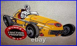 Vintage Wynn's Friction Proofing Oil? Race Car 12 Metal Enamel Gasoline Sign
