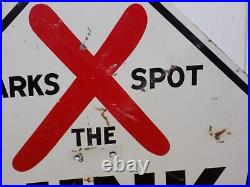 Vintage X Marks The Spot State Auto Insurance Ass'n Double Sided Metal Sign