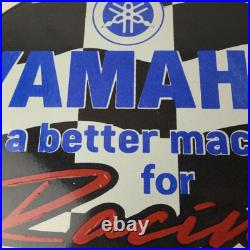 Vintage Yamaha Motorcycle Sign Biker Automobile Gas Service Porcelain Sign