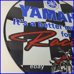 Vintage Yamaha Motorcycle Sign Biker Automobile Gas Service Porcelain Sign