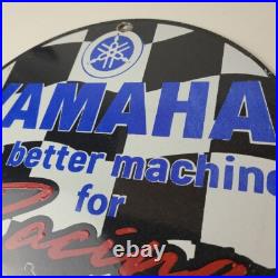 Vintage Yamaha Motorcycle Sign Biker Automobile Gas Service Porcelain Sign
