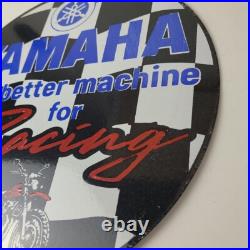 Vintage Yamaha Motorcycle Sign Biker Automobile Gas Service Porcelain Sign