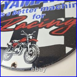 Vintage Yamaha Motorcycle Sign Biker Automobile Gas Service Porcelain Sign
