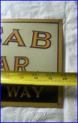 Vintage Yellow Cab 5 Cent Cigar Policeman Automobile 18 Metal Gasoline Oil Sign