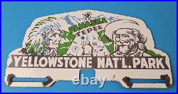 Vintage Yellowstone Park License Plate Topper Sign Ad on Automobile Topper