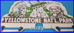 Vintage Yellowstone Park License Plate Topper Sign Ad on Automobile Topper