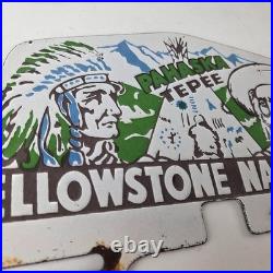 Vintage Yellowstone Park License Plate Topper Sign Ad on Automobile Topper