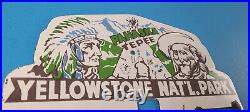 Vintage Yellowstone Park License Plate Topper Sign Ad on Automobile Topper