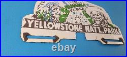 Vintage Yellowstone Park License Plate Topper Sign Ad on Automobile Topper