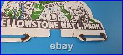 Vintage Yellowstone Park License Plate Topper Sign Ad on Automobile Topper