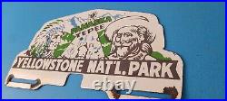 Vintage Yellowstone Park License Plate Topper Sign Ad on Automobile Topper