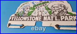 Vintage Yellowstone Park License Plate Topper Sign Ad on Automobile Topper