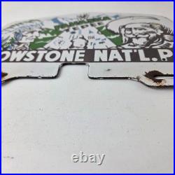 Vintage Yellowstone Park License Plate Topper Sign Ad on Automobile Topper