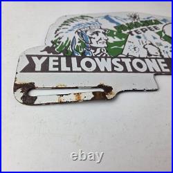 Vintage Yellowstone Park License Plate Topper Sign Ad on Automobile Topper