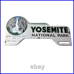 Vintage Yosemite California License Plate Topper Sign Ad on Automobile Topper
