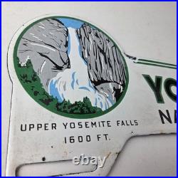 Vintage Yosemite California License Plate Topper Sign Ad on Automobile Topper