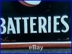 Vintage advertising exide batterie sign car gas pump man cave display