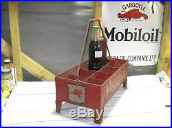 Vintage and Original Mobiloil Motor Oil Bottle Crate Garage Sign Rare Find