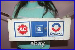 Vintage c. 1970 Chevrolet GM AC Delco Parts Counter Catalog Holder 30 Metal Sign