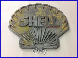 Vintage cast aluminium Shell petrol pump / forecourt / garage sign