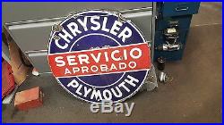 Vintage chrysler plymouth mopar Spanish porcelain dealership sign latin spain