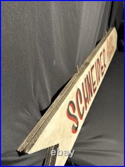 Vintage double Sided Wood Sign From Schneider Auto Center In Trinway, Ohio